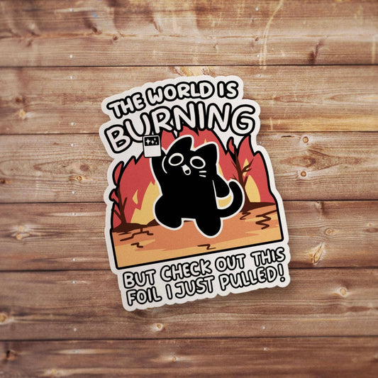 Black Cat Chase Card Sticker